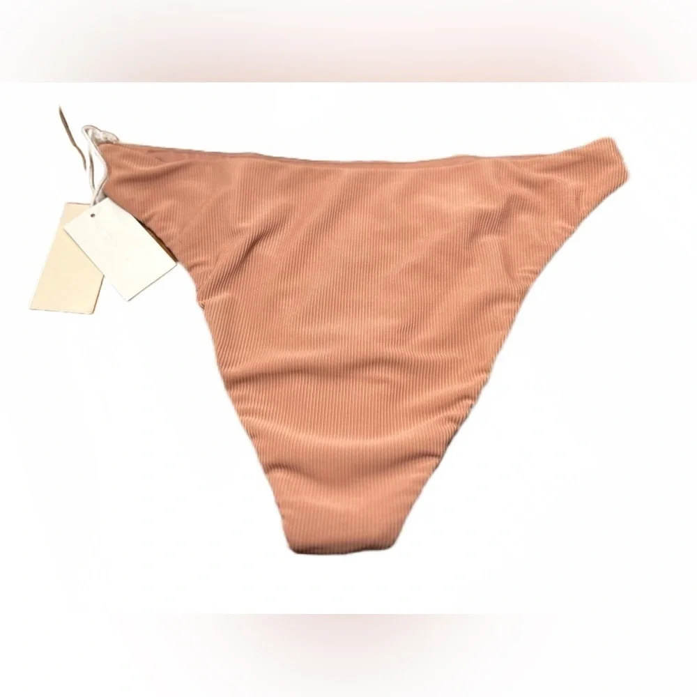 NWT Good American ‘Rib Better Bikini Cheeky’ Bottom in Desert Rose, Size Large